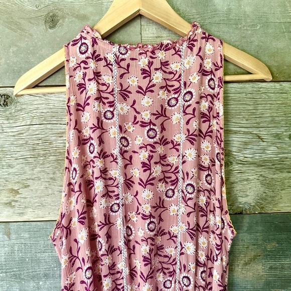 Poupette St. Barth Designer Amora Mini Tassel Dress Boho Floral Pink Cerise Sz S - Picture 15 of 16